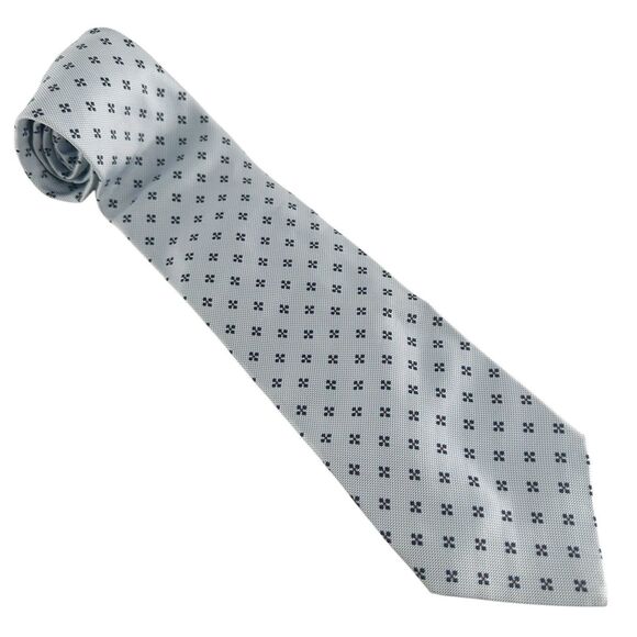 Charles Thrwhitt Silk Necktie Blue Geometric Classic Designer Italy - Picture 1 of 12